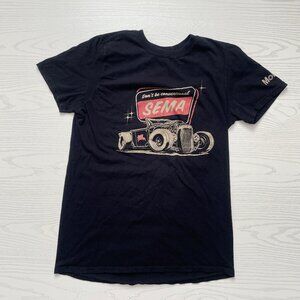 SEMA Mens T-Shirt Small Black 2019 Hot Rod Roadster Mobil 1 Brookville Auto